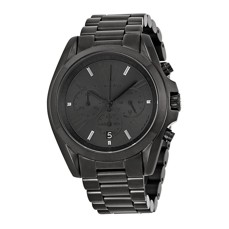 Michael Kors Bradshaw chronograph black dial unisex watch with black stainless steel bracelet