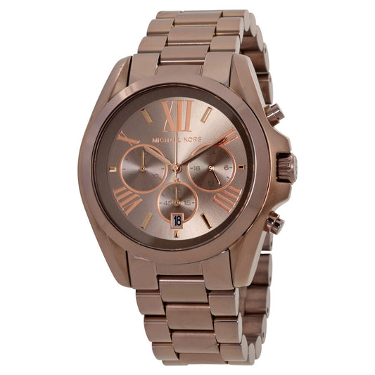 Michael Kors Bradshaw MK6247 sable-tone chronograph watch with Roman numeral dial and link bracelet