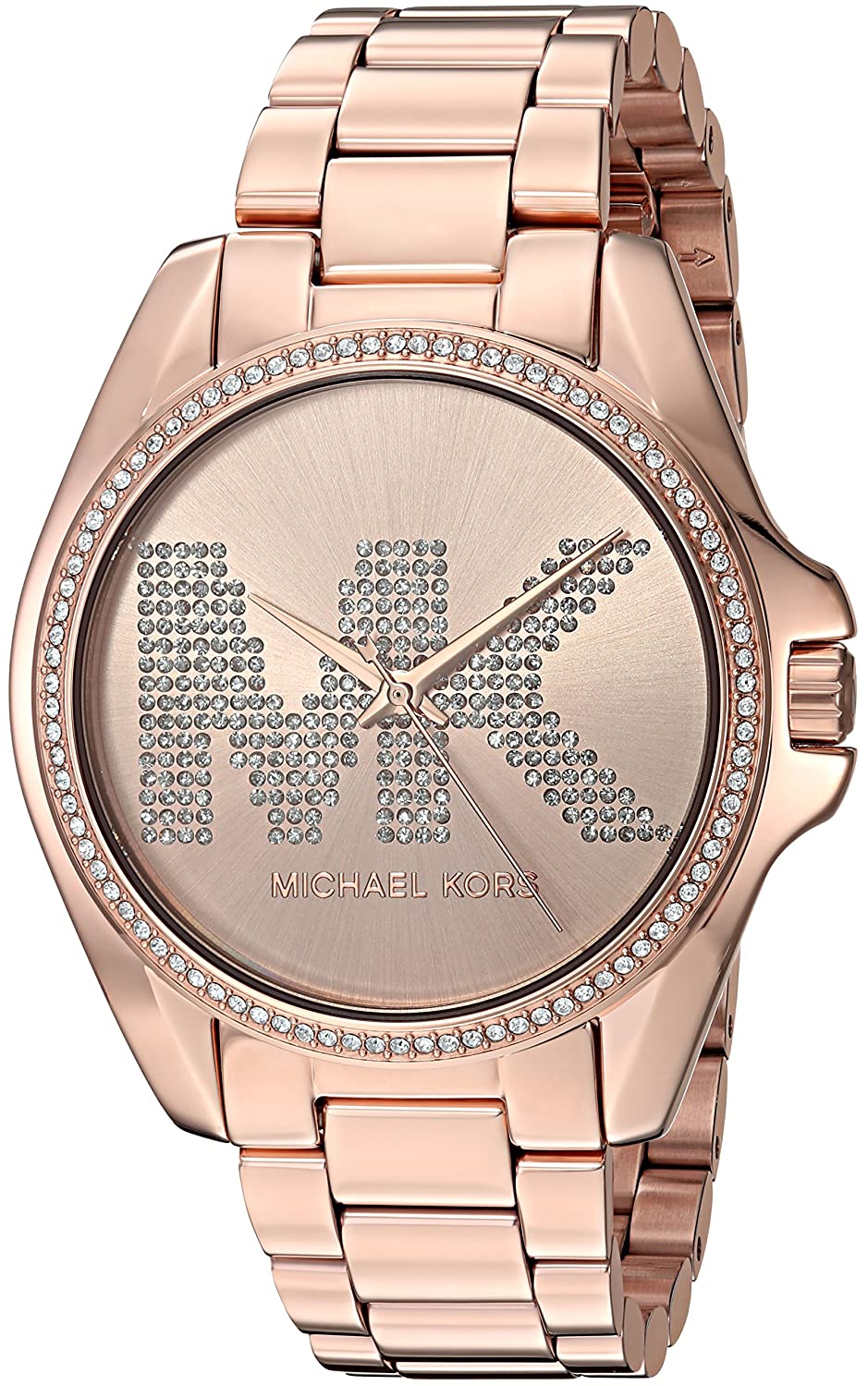 Michael Kors Bradshaw rose gold-tone women's watch with crystal-embellished dial