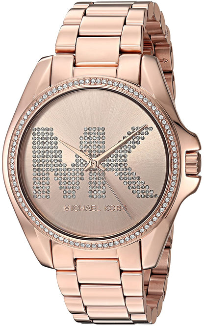 Michael Kors Bradshaw rose gold-tone women's watch with crystal-embellished dial