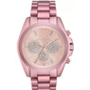Michael Kors Bradshaw pink-tone chronograph watch with crystal-embellished subdials and Roman numeral dial