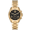 Michael Kors Bradshaw chronograph women's watch with black dial and gold-tone case