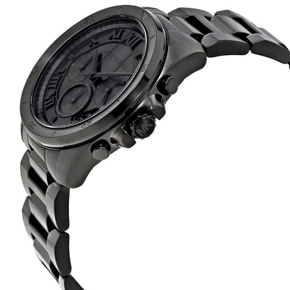Angled side view of Michael Kors Brecken watch showing case profile and chronograph pushers