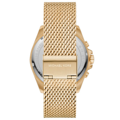 Michael Kors Brecken watch caseback with mesh strap and engraved Michael Kors branding