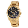 Michael Kors Brecken chronograph watch with black dial and gold-tone stainless steel bracelet