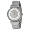 Michael Kors Caitlin MK3355 silver-tone watch with crystal pave dial and crystal-set bezel