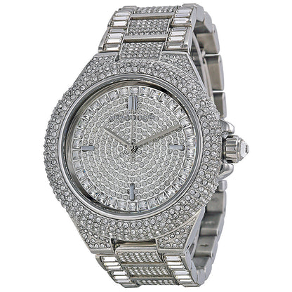 Michael Kors Camille silver-tone women's watch with crystal pave dial and case