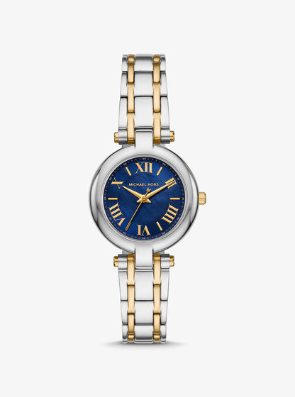 Michael Kors Charleston two-tone women's watch with blue dial and Roman numerals