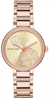 Michael Kors Courtney MK3836 rose-gold women's watch with champagne dial and floral design