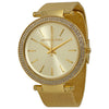 Michael Kors Darci gold-tone stainless steel mesh watch with crystal bezel and champagne dial