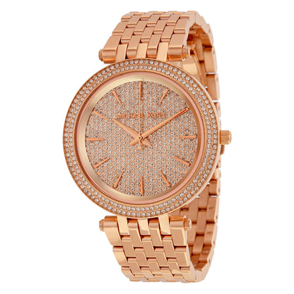 Michael Kors Darci rose-gold women's watch with crystal pave dial and matching bracelet