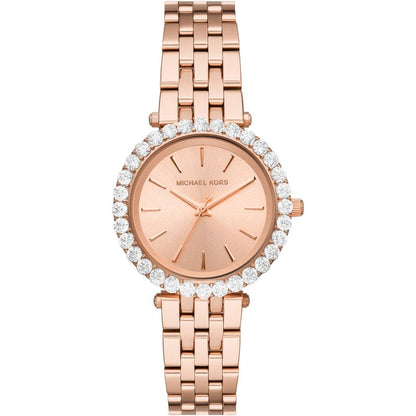 Michael Kors Darci rose gold watch with crystal-set bezel and matching bracelet
