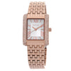 Michael Kors Emery Pavé rose gold-tone women's watch with crystal-set rectangular case and white dial