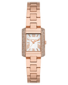 Michael Kors Emery MK7512 rose gold-tone three-hand watch with crystal-set case and white dial