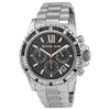 Michael Kors Everest chronograph women's watch with black dial and silver stainless steel bracelet