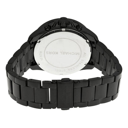 Michael Kors Everest watch caseback with black ion-plated bracelet