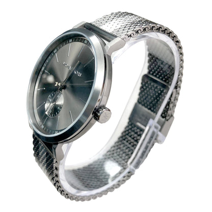 Michael Kors Irving grey watch MK8805 worn on wrist with mesh bracelet