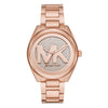 Michael Kors Janelle rose gold-tone watch with pavé crystal dial and MK logo