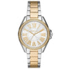 Michael Kors Kacie silver dial watch with two-tone steel bracelet and crystal bezel