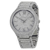 Michael Kors Kerry Crystal Pave silver stainless steel women's watch with pave dial and bracelet