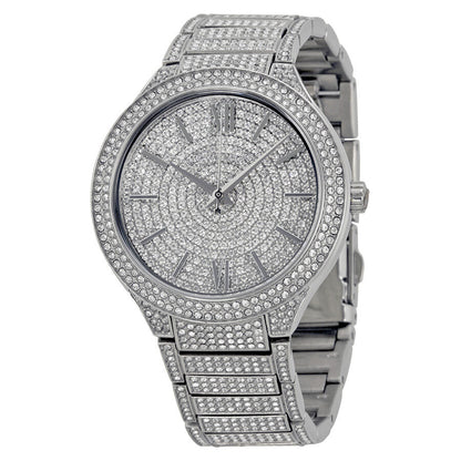 Michael Kors Kerry Crystal Pave silver stainless steel women's watch with pave dial and bracelet
