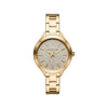 Michael Kors Key Biscayne gold-tone women's watch with crystal dial and matching bracelet