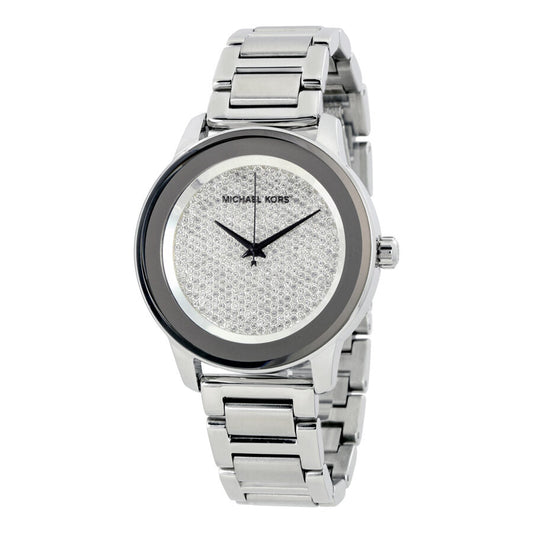 Michael Kors Kinley MK5996 silver-tone men's watch with diamond pave dial