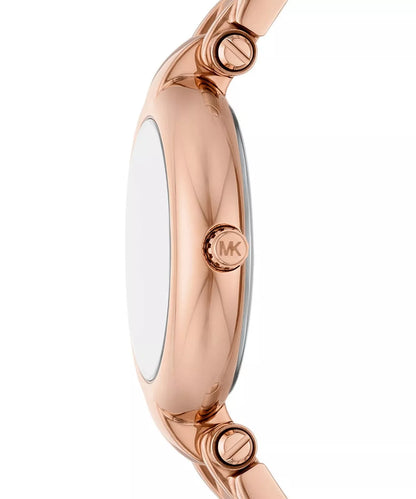 Michael Kors Laney MK4893 side profile showing rose gold case and bracelet