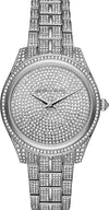 Michael Kors Lauryn Pave silver-tone women's watch with crystal-set dial and bracelet
