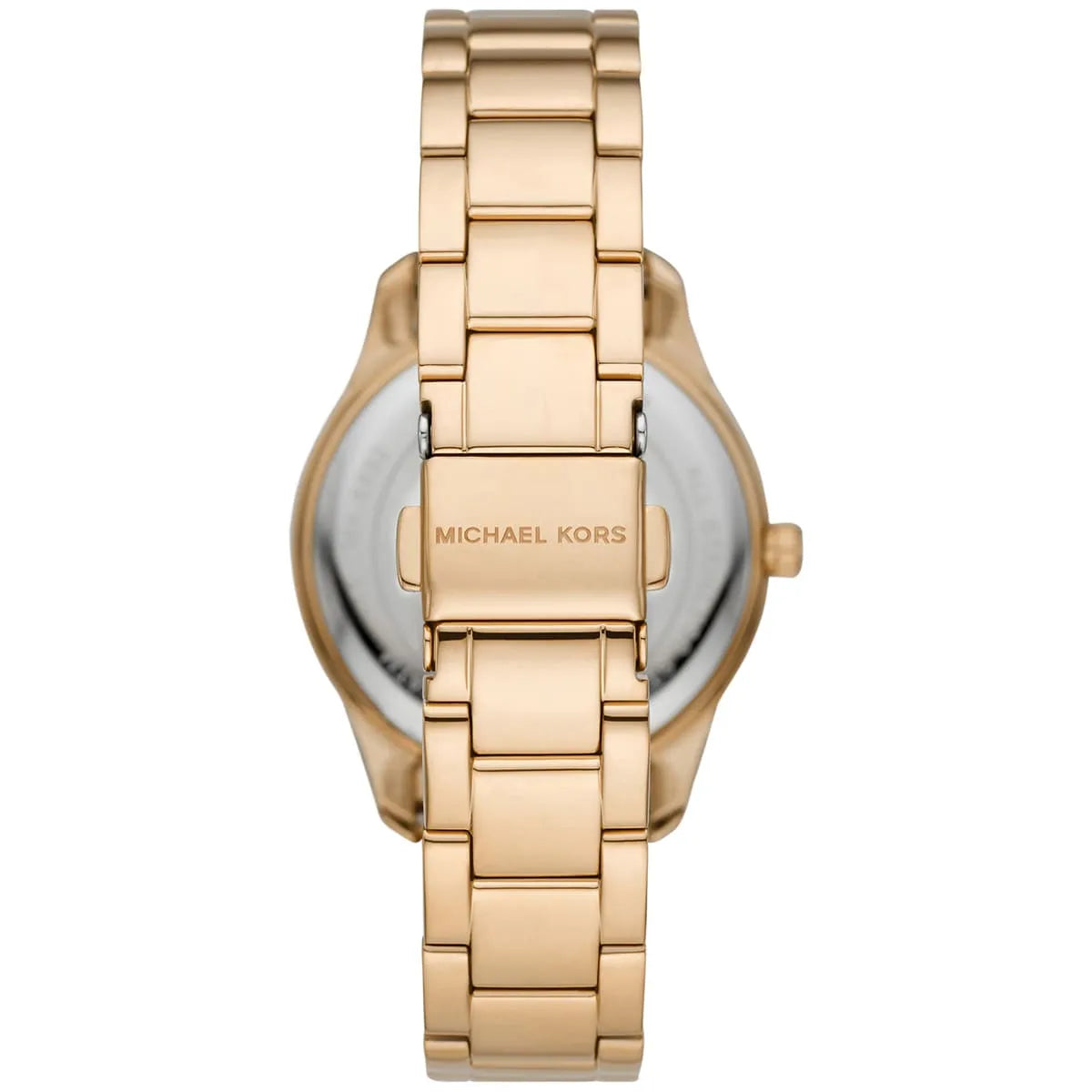 Michael Kors Layton watch caseback with gold-tone stainless steel bracelet