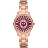 Michael Kors Layton rose gold-tone watch with red sunburst dial and crystal-set bezel