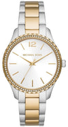 Michael Kors Layton two-tone steel watch with silver dial and crystal-set bezel