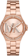 Michael Kors Lennox rose gold-tone watch with crystal-set bezel and dial, three-hand movement