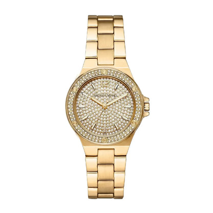 Michael Kors Lennox gold women's watch with crystal-set dial and three-hand movement