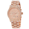Michael Kors Lennox rose gold chronograph watch with crystal bezel and dial