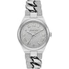 Michael Kors Lennox silver-tone watch with pavé dial and curb-link bracelet