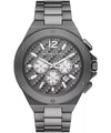 Michael Kors Lennox gunmetal chronograph watch with three subdials and textured dial
