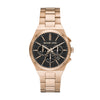 Michael Kors Oversized Lennox Chronograph rose gold-tone men's watch with black dial and chronograph subdials
