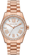 Michael Kors Lexington MK1088 rose gold-tone women's watch with white dial and crystal-set bezel