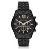 Michael Kors Lexington black chronograph men's watch with Roman numeral dial