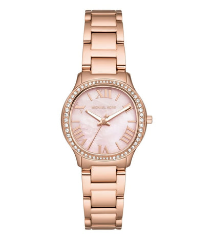 Michael Kors Mini Sage rose gold women's watch with pink mother-of-pearl dial and crystal-set bezel