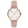 Michael Kors Addyson MK2947 women's watch with white dial and rose-gold case on pink PVC strap