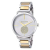 Michael Kors MK3679 silver and gold-tone ladies watch with lavender dial and crystal subdial