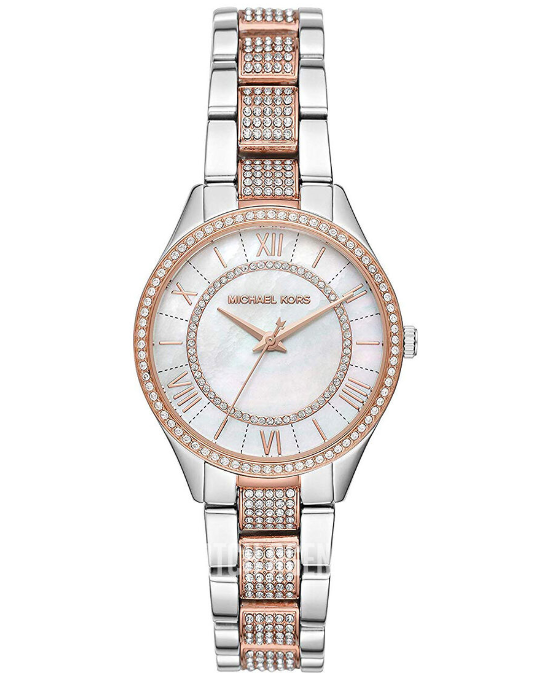 Michael Kors MK4366 watch with two-tone stainless steel bracelet and crystal-set bezel