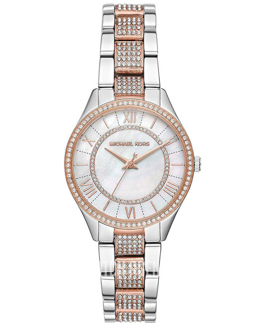 Michael Kors MK4366 watch with two-tone stainless steel bracelet and crystal-set bezel