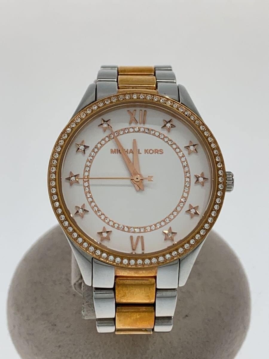 Close-up of MK4483 dial showing Roman numerals and crystal-encrusted bezel