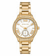 Michael Kors Sage Pavé gold-tone women's watch with crystal bezel and white dial