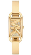 Michael Kors Empire MK4840 gold women's watch with rectangular dial and pave crystal design