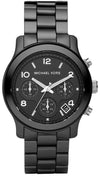 Michael Kors MK5162 black ceramic chronograph women's watch with black bracelet and dial