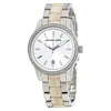 Michael Kors MK6371 silver dial ladies watch with steel and acrylic two-tone bracelet